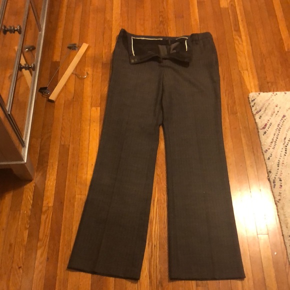 Bcbgmaxazria black, brown, tan mixed color trousers. Fitted semi flare leg - Picture 2 of 4